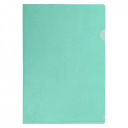Папка-угол А4+ пластик 0,18мм зеленая FlexOffice, FO-CH04 Green