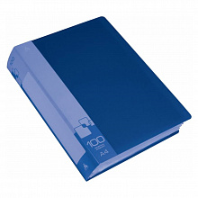 Папка с 100 вкладышами А4 0,8м синяя Бюрократ BPV100BLUE