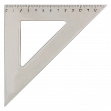 Треугольник пластиковый 45х45х90° 12см тонированный Проф-Пресс, Л-6205