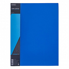 Папка с боковым прижимом А4 17мм внутренним карманом синяя Hatber Standart, AC4_00109
