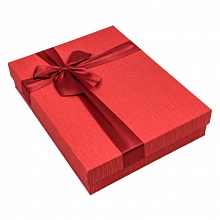 Коробка подарочная прямоугольная  28х21х5,5см с бантом Красная OMG, 7201280/2