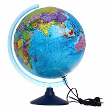 Глобус 25см Политический интерактивный рельефный с подсветкой Globen, INT12500310