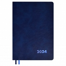 Еженедельник датированный 2024г А5+  80л синий кожзам Флоттер Феникс Escalada, 63845