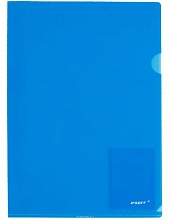 Папка-угол А4 пластик 0,20мм синий прозрачный PROFF Alpha, СН510А/20-TF-04