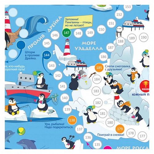 Игра-ходилка Путешествие пингвинов. Антарктида ГЕОДОМ, 4607177452821