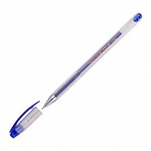 Ручка гелевая 0,5мм синий игольчатый стержень CROWN, HJR-500N
