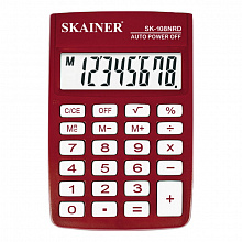 Калькулятор карманный  8 разрядов красный SKAINER SK-108NRD