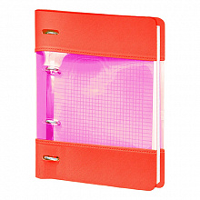 Тетрадь со сменным блоком 120л клетка Neon оранжевый Доминанта, N1273