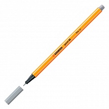 Ручка капиллярная 0,4мм серая холодные чернила STABILO POINT 88, 88/95