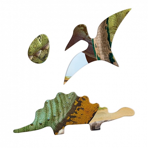 Пазл фигурный на подложке Динозавры 80 деталей ГЕОДОМ, 4607177459097