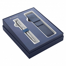 Набор подарочный Waterman Hemisphere GIFT 20 Stainless Steel CT ручка шариковая М синий и чехол, 2122196