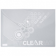 Папка-конверт с кнопкой А4 пластик 0,18мм прозрачная FlexOffice FO-CBF05