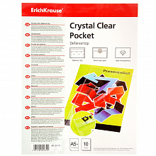 Папка-карман с перфорацией А5+ с верхним клапаном Crystal Clear Erich Krause (цена за 1шт) 30639