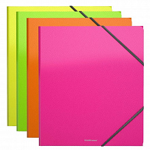 Папка с резинкой пластик А5+ ассорти Erich Krause Glance Neon 43059