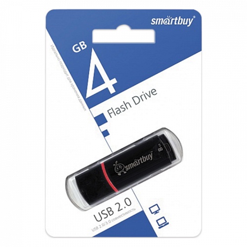 Флеш-диск   4ГБ Smartbuy Crown Black SB4GBGS-K