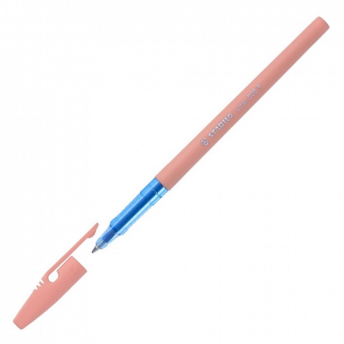 Ручка шариковая 0,5мм синий стержень персиковый корпус STABILO Liner Pastel 808, 808FP1041-3