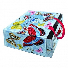 Коробка подарочная 18х18х9,5см Тропические бабочки Феникс-Презент, 76868