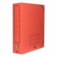 Короб архивный  75мм картон на резинке красная Бланкиздат, ASR7109