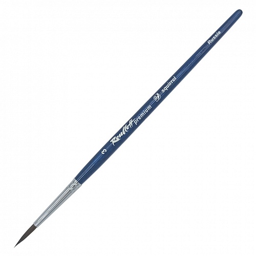 Кисть белка круглая № 3 короткая ручка Roubloff Premium ЖБ1-е03,04bБ