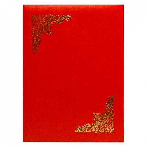Папка адресная Виньетка А4 бумвинил с бумажной подушкой красная с углом Имидж ПБ4001-201