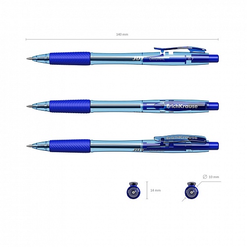 Ручка шариковая автоматическая 0,7мм синий стержень масляная основа Ultra Glide JOY Original Erich Krause, 46522