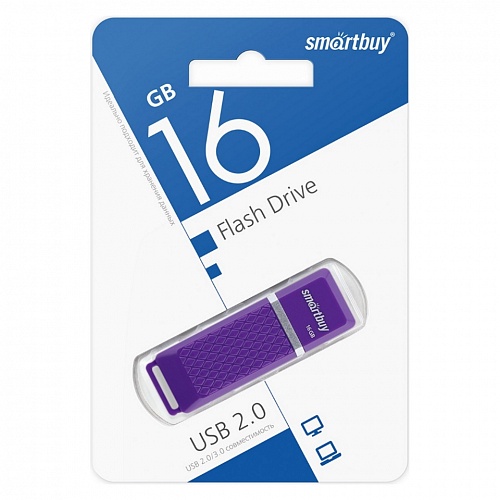 Флеш-диск  16ГБ Smartbuy Quartz series Violet SB16GBQZ-V