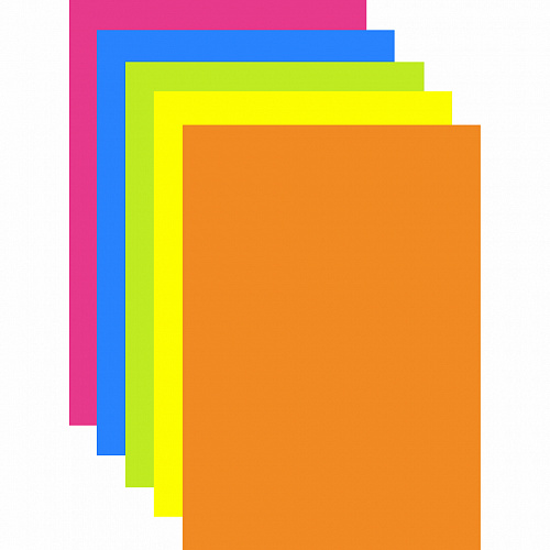 Бумага для офисной техники цветная А4  80г/м2  50л  5 цветов радуга неон Крис Creative, БНpr-50рад