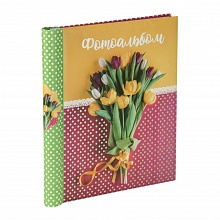 Фотоальбом А4 20 магнитных листов Тюльпаны Феникс-Презент, 81296