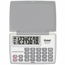 Калькулятор карманный  8 разрядов UNIEL UK-271H серый