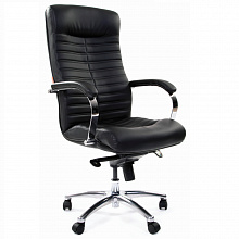 Кресло офисное Chairman 480 кожа черная, спинка черная
