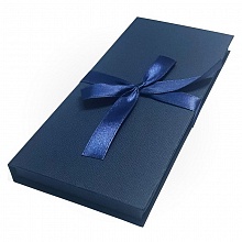 Коробка подарочная для денег 17,2х8,3х1,6см синяя с бантом Д10303П.027