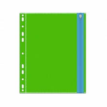 Папка-конверт на молнии А4 Зеленая с перфорацией ФЕНИКС 48206
