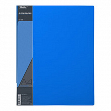 Папка на 4 кольца А4 пластик 25мм внутренний карман синяя Hatber STANDARD, 4AB4_00109