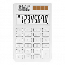 Калькулятор карманный  8 разрядов белый SKAINER SK-108XWH 
