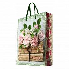 Пакет подарочный 260х324х127мм Книги и розы Феникс-Презент 44197