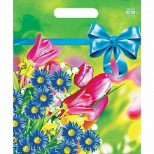 Пакет с вырубной ручкой 38х45+3см Летние цветы 60мкм Артпласт ВУР31272