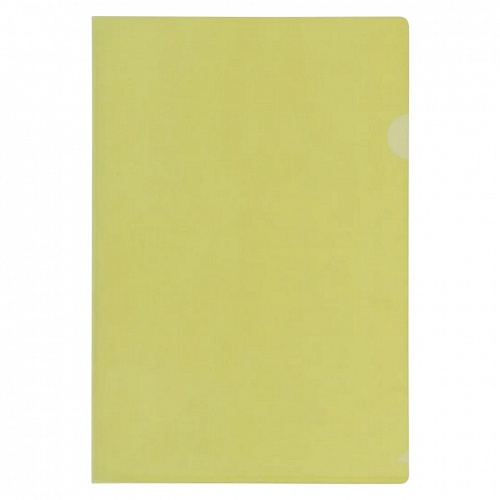Папка-угол А4+ пластик 0,18мм желтый FlexOffice, FO-CH04 Yellow