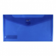 Папка-конверт с кнопкой 250х135мм COMIX BLAZE синий A1855 BU