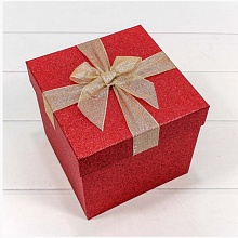 Коробка подарочная куб  12х12х10см Блеск красный OMG 7308019/10051