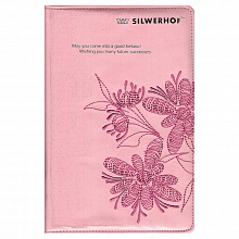 Ежедневник недатированный 140х210мм 112л Silwerhof розовый кожзам, 761118