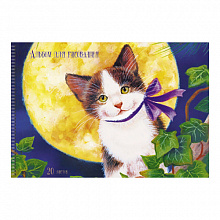 Альбом для рисования А4 20л спираль Лунный котенок Канц-Эксмо, АС201091