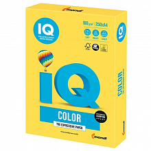 Бумага для офисной техники цветная А4 160г/м2 250л канареечно-желтый класс А IQ Color, CY39