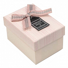 Коробка подарочная прямоугольная   9,5х7х6см с бантом розовая OMG 720653/3