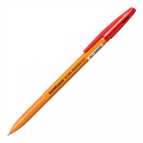 Ручка шариковая 0,7мм красный стержень масляная основа R-301 Orange Stick Erich Krause, 43196