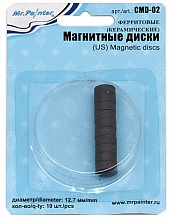 Магниты диски 12.7мм 10шт., ферритовые (керамические), Mr.Painter, CMD-02