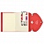 Записная книжка А6+  96л кремовый офсет красный ПВХ клапан на кнопке Феникс 58154