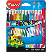 Фломастеры 12 цветов MAPED Color Peps Jungle 845420