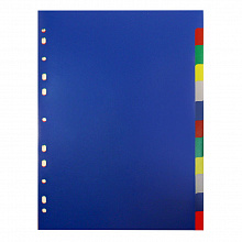 Разделитель пластиковый А4 12 цветов Бюрократ, ID116Е,1129350