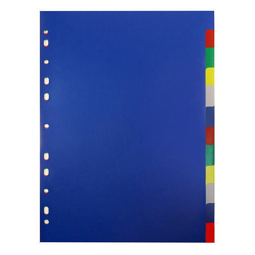Разделитель пластиковый А4 12 цветов Бюрократ, ID116Е,1129350