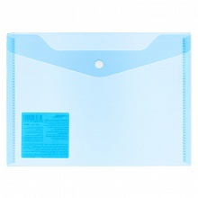 Папка-конверт с кнопкой А5 прозрачная синяя Expert Complete Classic 220542